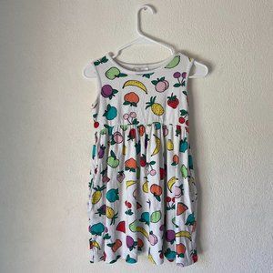 Girls' Hanna Andersson Fashionable Fruit Print Summer Dress Size 10 100% Cotton